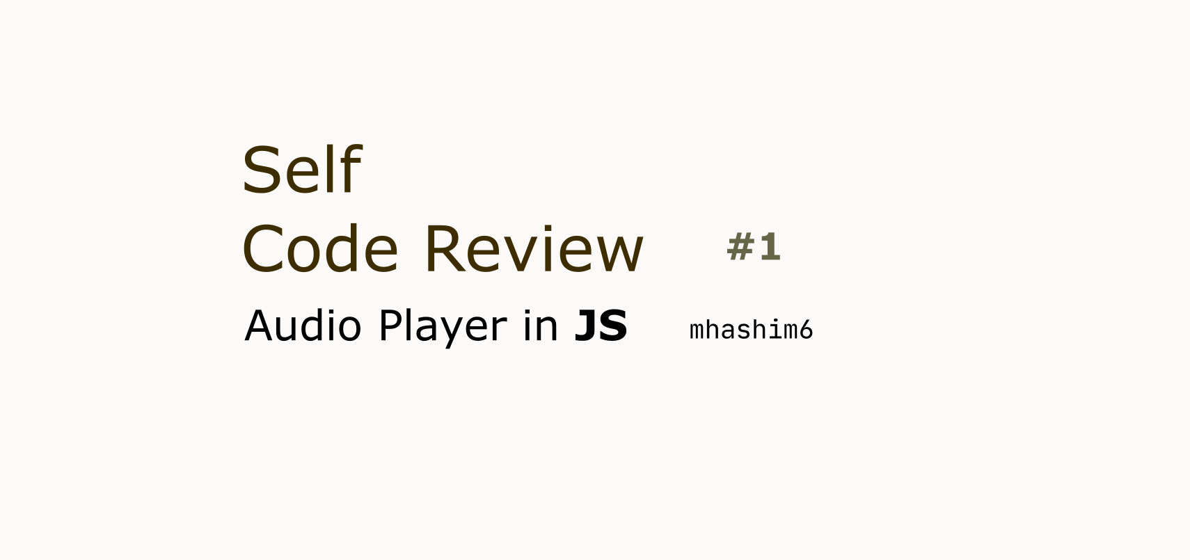 Audio Player in Js - Self-Review #1
